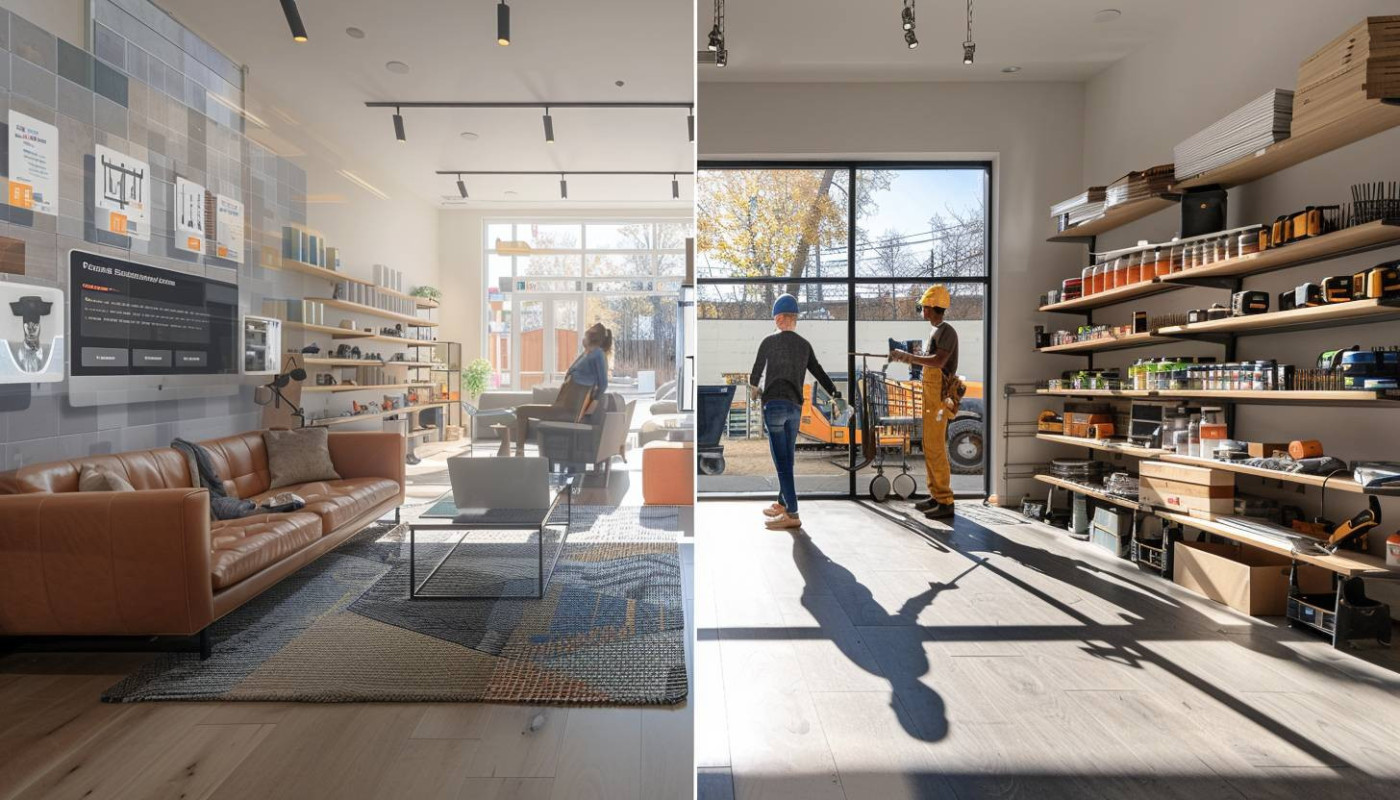 Economie - Comparaison entre l'achat en ligne et en magasin de matériaux de construction